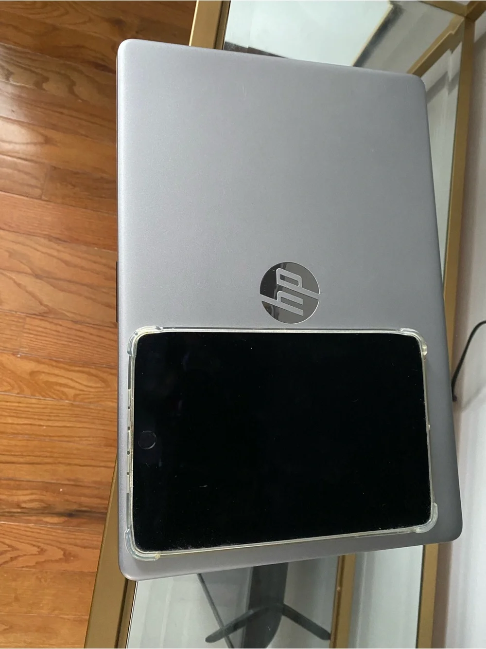 HP Silver Laptop with Black Tablet